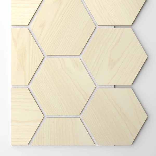 Ribbon-Hexagon Diamond Ash start panel with White acoustic felt