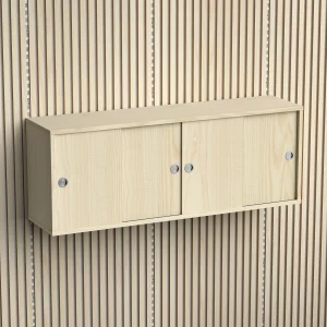 Brace wall cabinet Diamond Ash 1200 mm four sliding doors with Diamond Ash acoustic panels